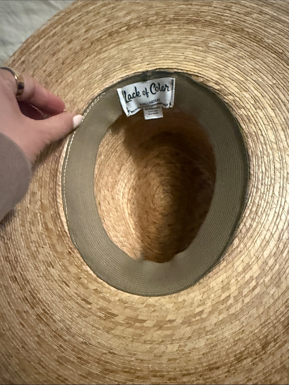 Lack Of Color Palma Wide Brim Straw Fedora Hat - Natural Tan - Picture 11 of 14